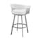 Armen Living Chelsea 25" Swivel Counter Stool with Silver Metal Finish and White Faux Leather LCCSBASLWH26 - alternate 7